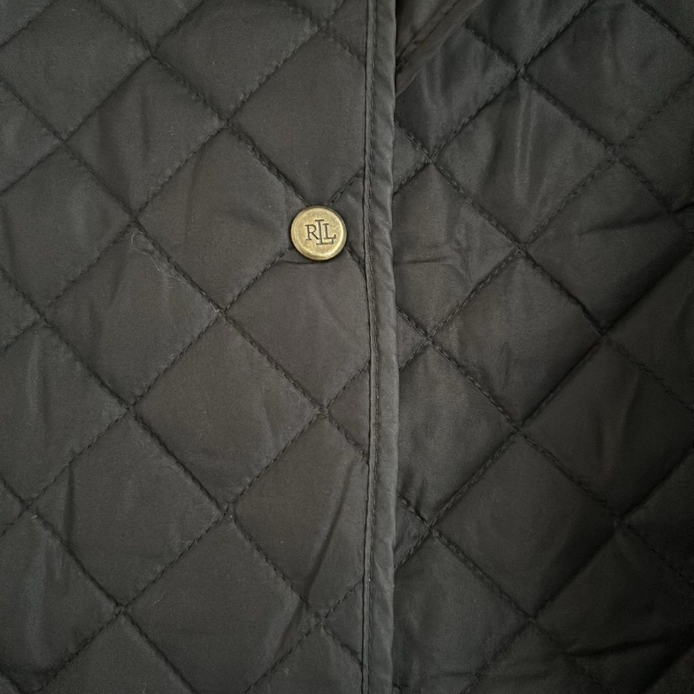 Ralph Lauren Black Quilted Puffer Coat Size Small - Picture 4 of 9